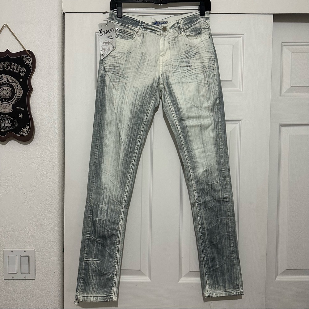 Y2K Low Rise Grunge Oil Wash Jeans Size 3 Skinny NWT